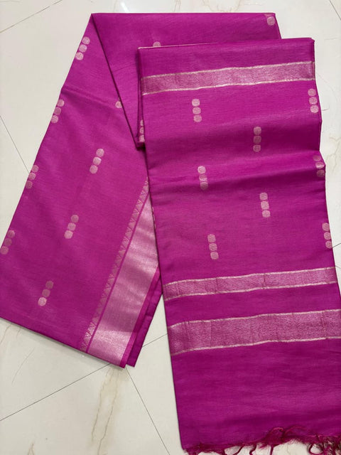 Zari Woven Semi Tussar Silk Saree - Purple Color
