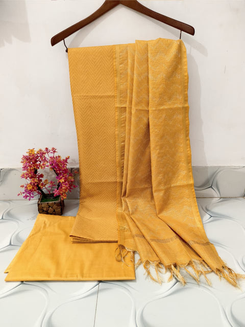 Lehariya Design Semi Tussar Silk Suits  - Yellow Color