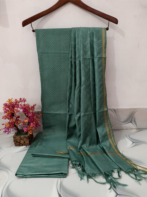 Lehariya Design Semi Tussar Silk Suits  - Sea Green Color