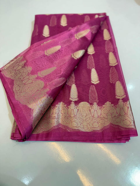 Banarasi Katan Tissue Soft Silk Saree - Pink Color