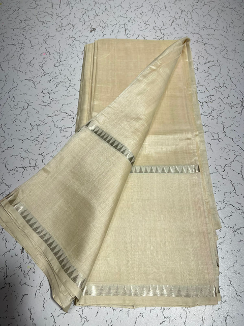 కోట స్టేపుల్ సిల్క్ మంగళగిరి మినీ చెక్స్ చీర - పీచ్