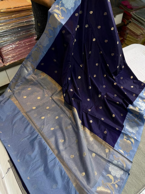 Banarasi Soft-Silk Saree - Blue Color
