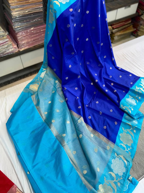 Banarasi Soft-Silk Saree - Blue Colour