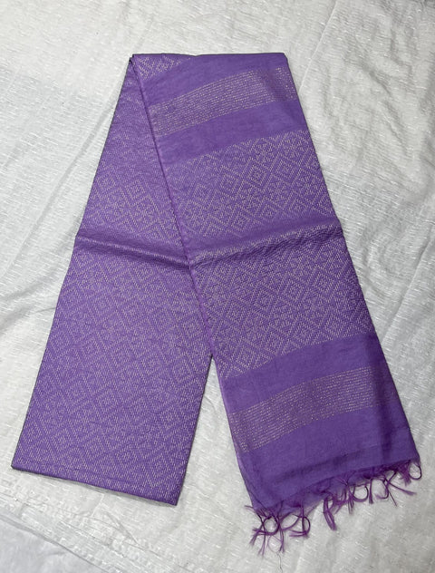 Cotton Silk Geometric Design Woven Saree- Purple Color