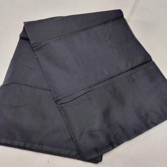 Kota Cotton Plain Saree - Black Color