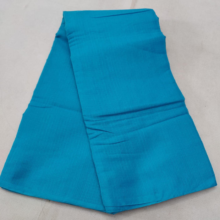 Kota Cotton Plain Saree - Blue Color