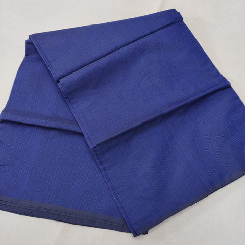 Kota Cotton Plain Saree - Navy Blue Color - Trend In Need