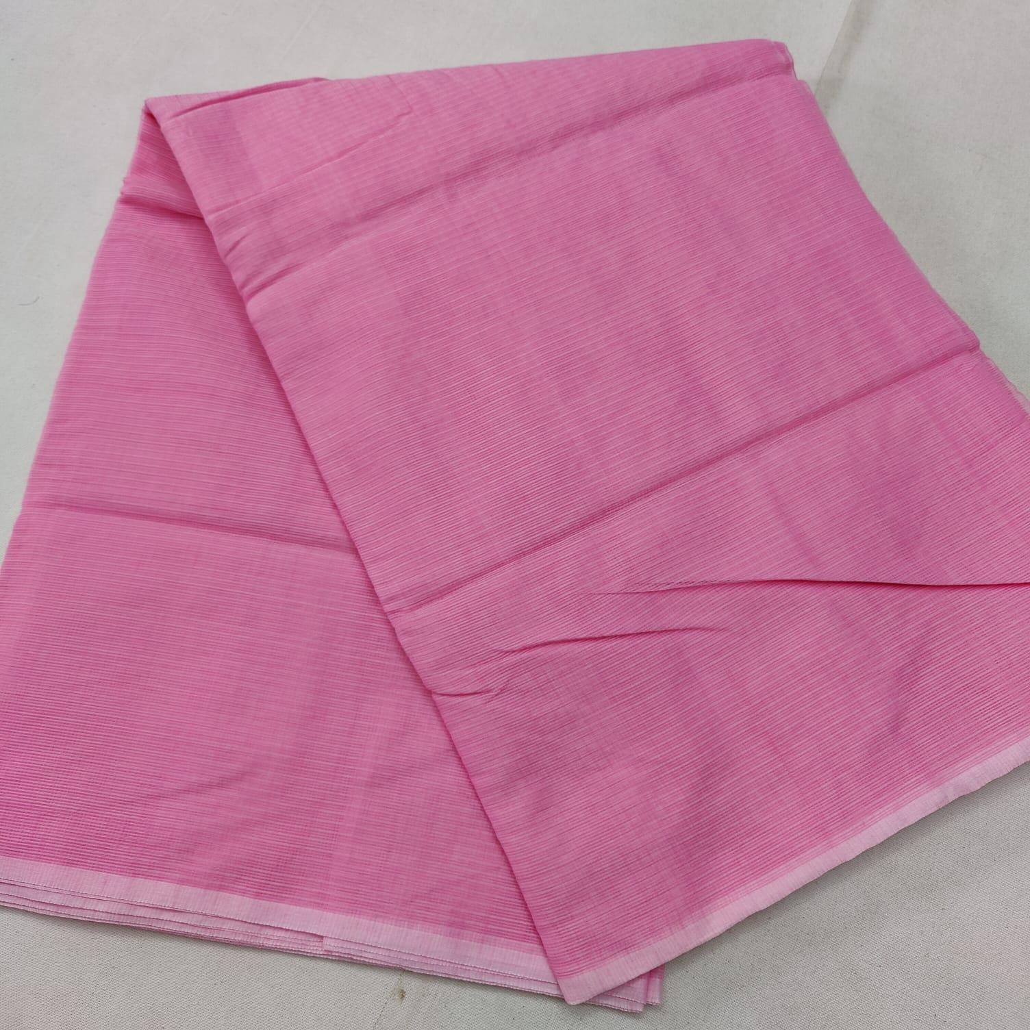 Kota Cotton Plain Saree- Pink Color – Trend In Need