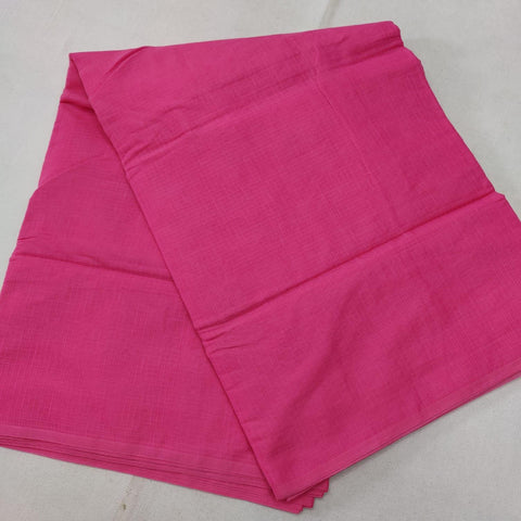 Kota Cotton Plain Saree - Rani Pink Color - Trend In Need