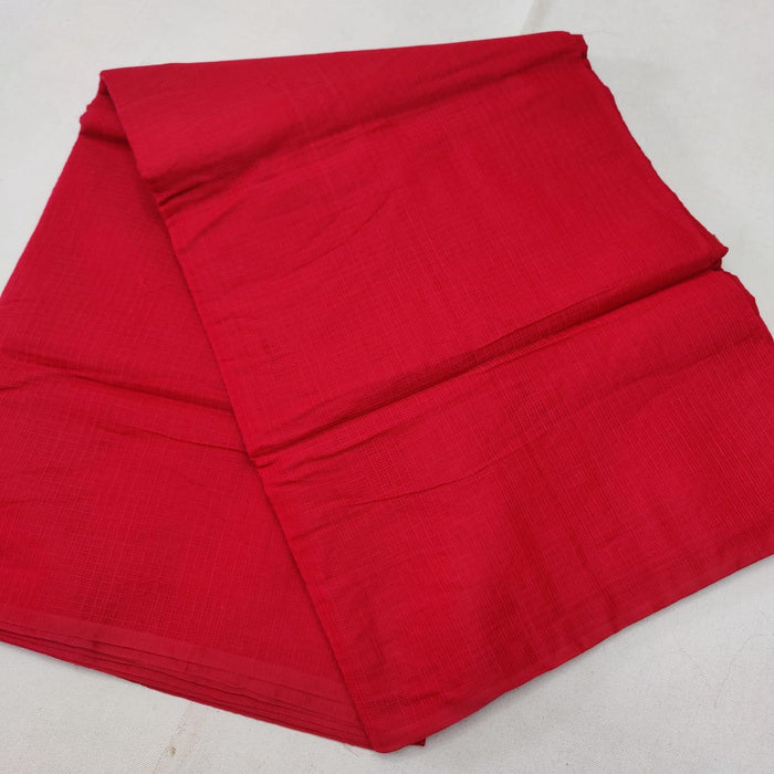Kota Cotton Plain Saree - Red Color