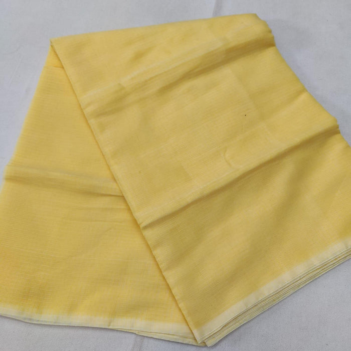Kota Cotton Plain Saree - Yellow