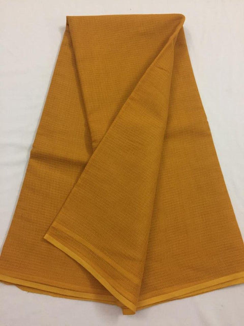 Kota Doria Pure Cotton Plain Saree - Brown - Trend In Need