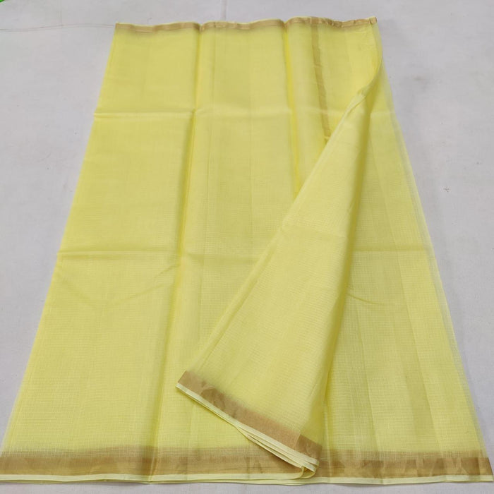 Kota Plain Pure Silk Saree - Yellow