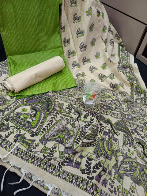 Matka Cotton Printed Suit - Pista Green - Trend In Need