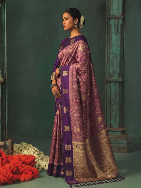 Purple Silk Woven Saree with Rich Zari Pallu