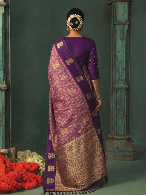 Purple Silk Woven Saree with Rich Zari Pallu