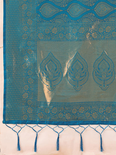 బ్లాక్ ప్రింటెడ్ కోట డోరియా చీర - ఆకుపచ్చ రంగు