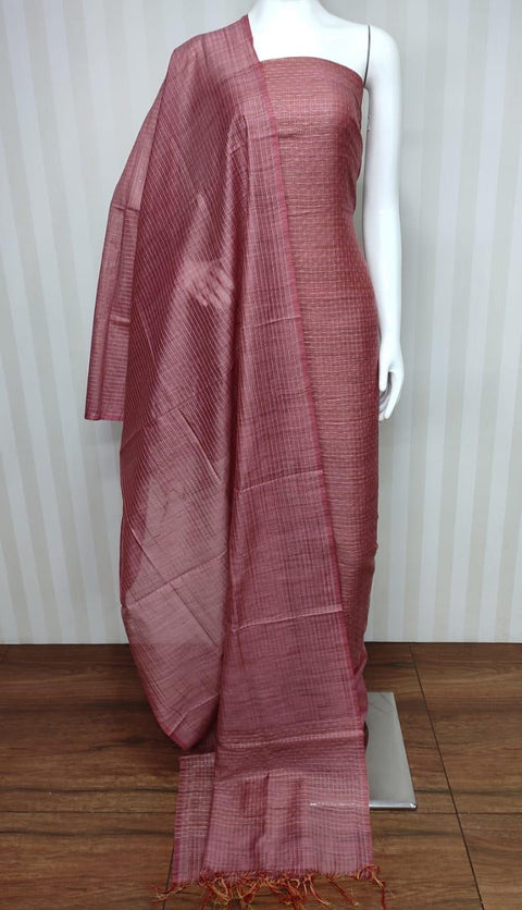 Bamboo Silk Pink Color Unstitched Suit - Trend In Need