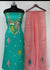 Green Pink Kota Doria Cotton Dress Material With Embroidered Work With Gotta Patti Work - Trend In Need