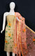 Hand Brush Painted Kota Doria Cotton Mix Beige Peach Color Dress Material - Trend In Need
