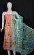 Hand Brush Painted Kota Doria Cotton Mix Pink Blue Color Dress Material - Trend In Need