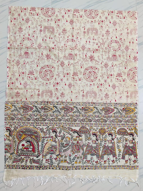 Handwoven Cotton Silk Printed Dupatta - Trend In Need