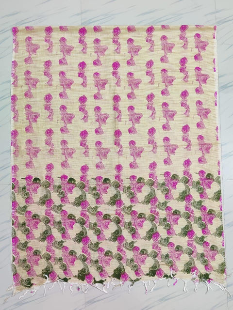 Handwoven Cotton Silk Printed Dupatta - Trend In Need