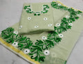 Aari Work Design Kota Cotton Suit - Green