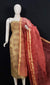 Kota Doria Cotton Block Printed Peach Red Color Dress Material - Trend In Need