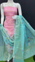 Kota Doria Cotton Block Printed Pink Color Dress Material - Trend In Need