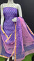 Kota Doria Cotton Block Printed Purple Color Dress Material - Trend In Need