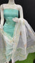 Kota Doria Cotton Block Printed Sea Green Color Dress Material - Trend In Need