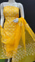 Kota Doria Cotton Block Printed Yellow Color Dress Material - Trend In Need