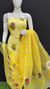 Kota Doria Cotton Block Printed Yellow Color Dress Material - Trend In Need