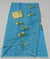 Kota Doria Cotton Blue Color Embroidered Saree with Fine Block Print - Trend In Need