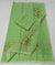 Kota Doria Cotton Embroidered Green Color Saree with Fine Block Print - Trend In Need