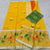 Kota Doria Cotton Half Tissue Brush Painted Yellow Color Saree - Trend In Need