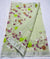 Kota Doria Cotton Mix Hand Brush Painted Green Color Saree - Trend In Need
