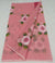 Kota Doria Cotton Mix Pink Color Hand Brush Painted Saree - Trend In Need