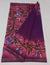 Kota Doria Cotton Mix Purple Color Hand Brush Painted Saree - Trend In Need