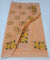 Kota Doria Cotton Peach Color Embroidered Saree with Fine Block Print - Trend In Need