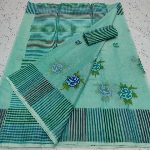 Kota Doria Embroidered and Printed Sarees - Trend In Need