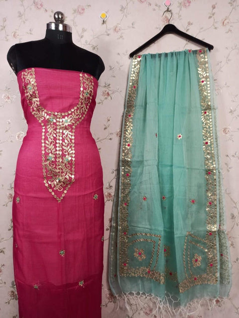 Kota Doria Gota Patti Dress Material - Trend In Need