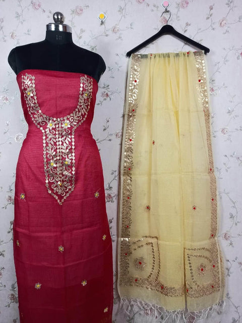 Kota Doria Gota Patti Dress Material - Trend In Need