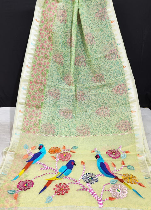 Kota Doria Paithani Embroidery Designer sarees - Trend In Need