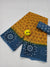 Kota Doria Pure Cotton Hand Block Printed Grey Yellow Color Saree - Trend In Need