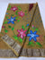 Kota Doria Pure Cotton Hand Brush Painted Beige Color Saree - Trend In Need