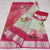 Kota Doria Pure Cotton Hand Brush Printed Pink White Color Saree - Trend In Need