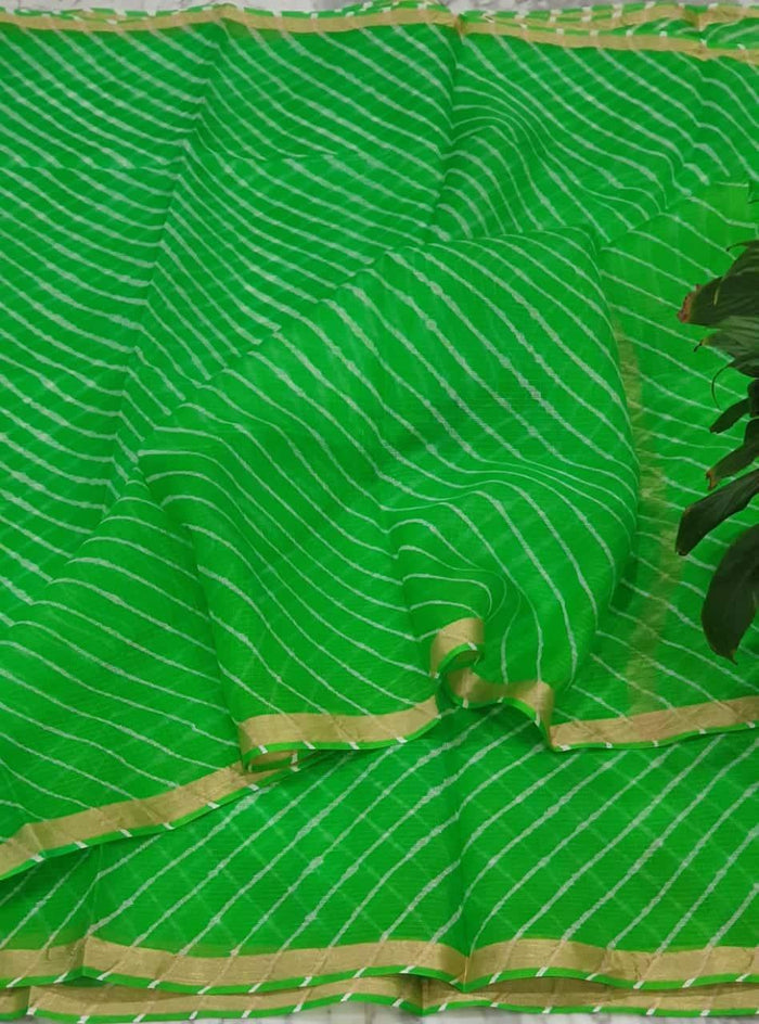 Pure Kota Silk Saree -  Green Color