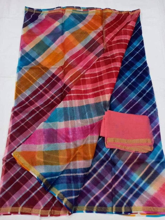Kota Silk Saree - Pink Color